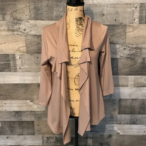 August Silk Open Jacket with draped front - Picture 1 of 16
